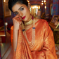 Traditional Kanjivaram Silk Saree with Orange Handcrafted Beauty
