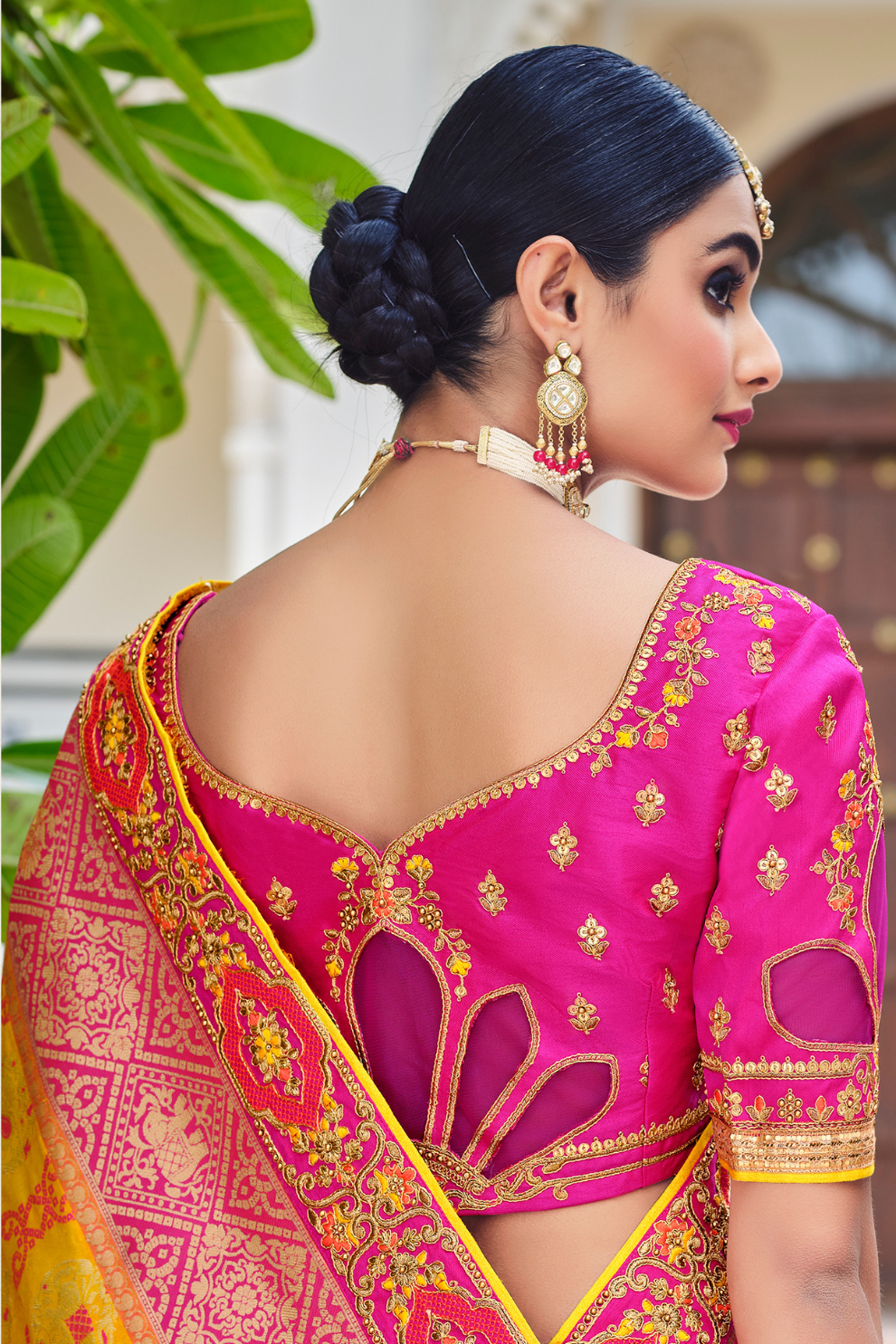 Odette Yellow Banarasi Silk Saree with Woven Royal Design