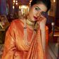 Traditional Kanjivaram Silk Saree with Orange Handcrafted Beauty