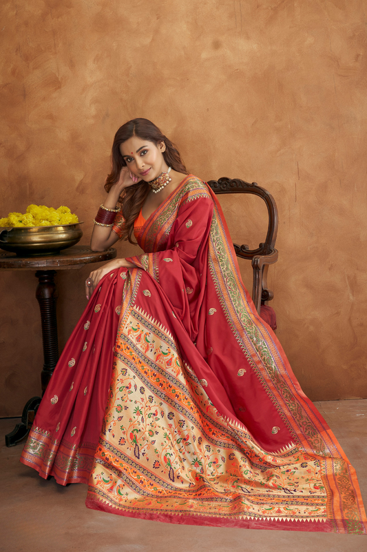 Golden Grace Soft Banarasi Silk Saree with Rich Pallu Design - LaVante Fashion
