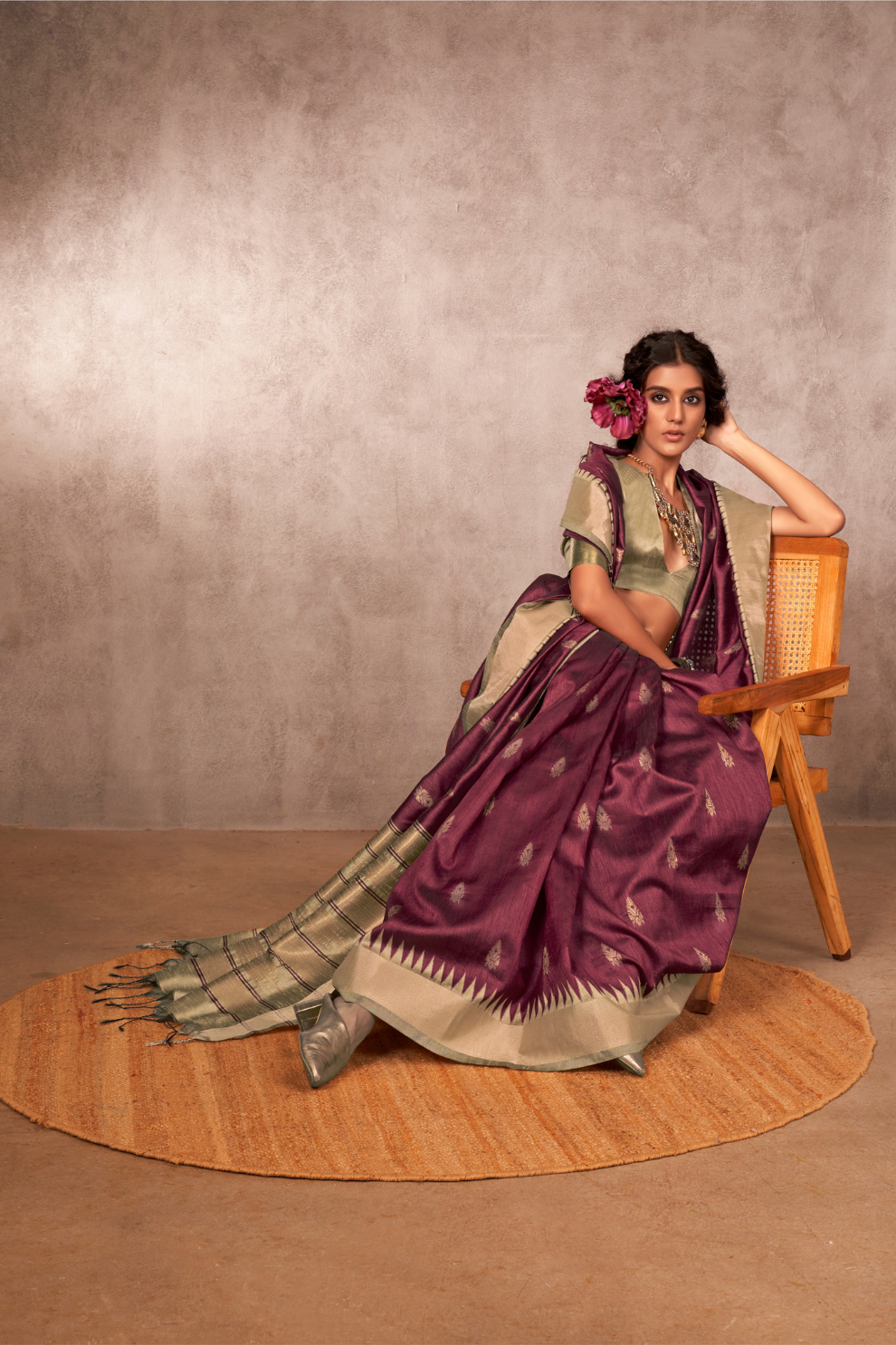 Bhagalpuri Handloom Silk Saree with Natural Weaving Elegance