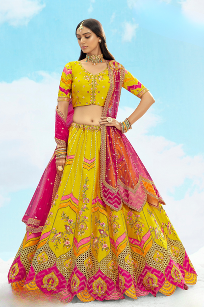 Luxury Silk Lehenga Set with Fine Hand Embroidery