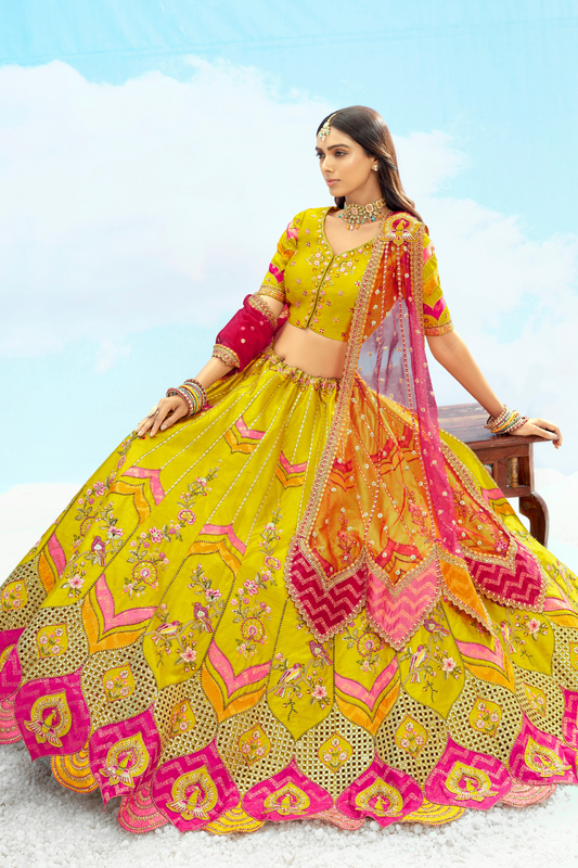 Luxury Silk Lehenga Set with Fine Hand Embroidery