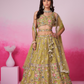 Bridal Net Moti And Sequins Embroidery Lehenga Choli Dupatta