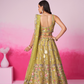 Bridal Net Moti And Sequins Embroidery Lehenga Choli Dupatta
