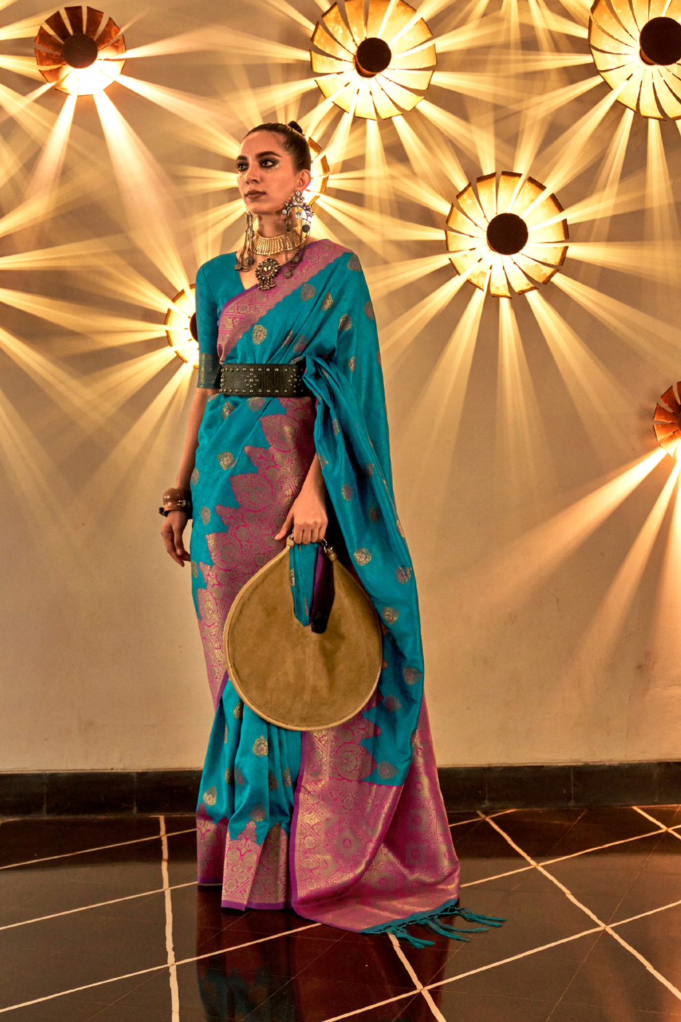 Chaap Handloom Weaving Silk Banarasi Saree with Traditional Charm