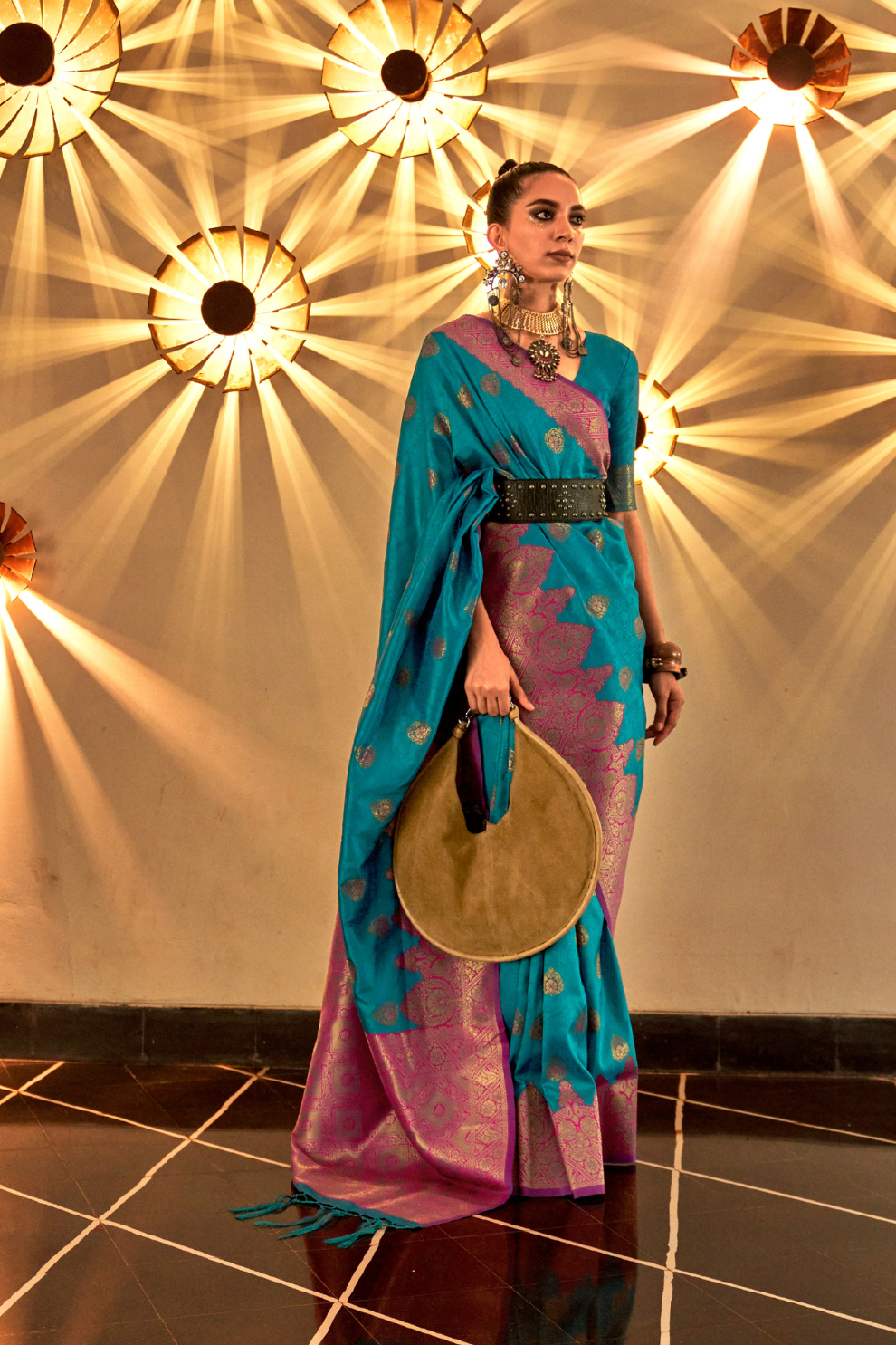 Chaap Handloom Weaving Silk Banarasi Saree with Traditional Charm