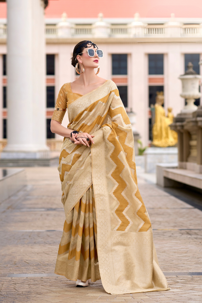 Cotton Linen Silk Saree with Subtle Texture - LaVante Fashion