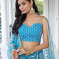 Designer Thread Sequin Embroidered Net Lehenga for Festive Wear