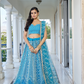 Designer Thread Sequin Embroidered Net Lehenga for Festive Wear