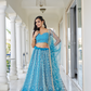 Designer Thread Sequin Embroidered Net Lehenga for Festive Wear