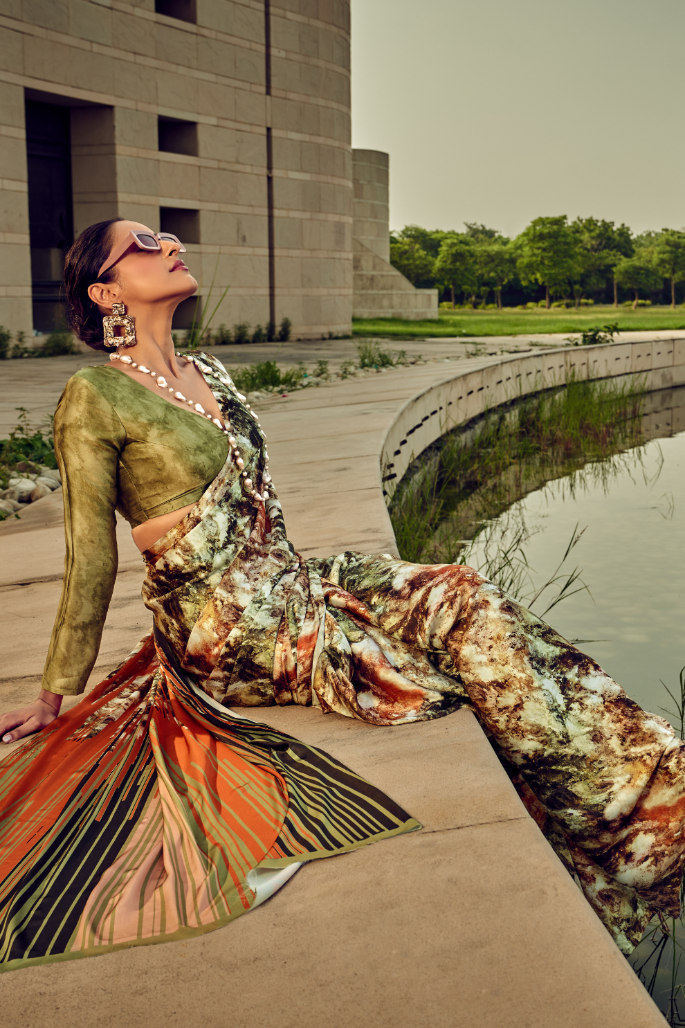 Vibrant Elegance in Digitally Printed Designer Sarees