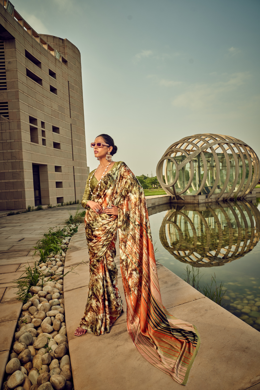 Vibrant Elegance in Digitally Printed Designer Sarees