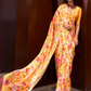 Digital Printed Satin Creep Saree with Smooth Silken Drape