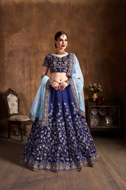 Elegant Dori, Badla & Sequins Embroidered Lehenga Set