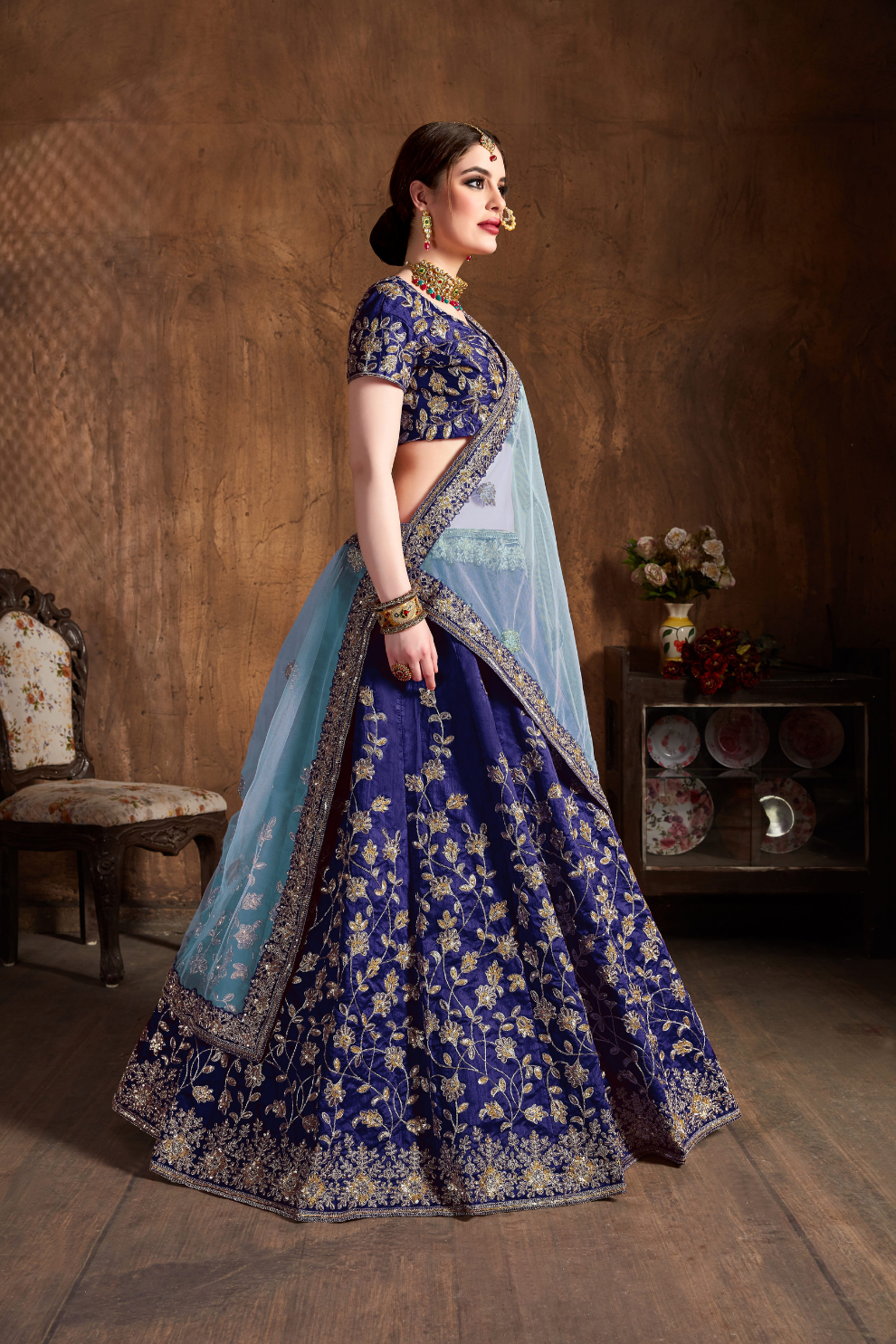 Elegant Dori, Badla & Sequins Embroidered Lehenga Set