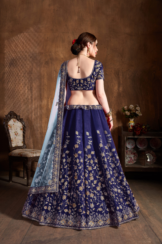 Elegant Dori, Badla & Sequins Embroidered Lehenga Set