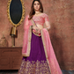 Glamorous Purple Art Silk Lehenga with Intricate Embroidery