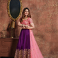 Glamorous Purple Art Silk Lehenga with Intricate Embroidery