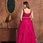 Elegant Rani Pink Embroidered Georgette Lehenga Set Design