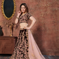 Elegant Maroon Embroidered Velvet Lehenga Choli and Dupatta