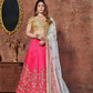 Soft Pink Art Silk Lehenga with Detailed Embroidery Work