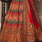 Red Grandeur Woven Banarasi Lehenga with Traditional Craftsmanship - LaVante Fashion