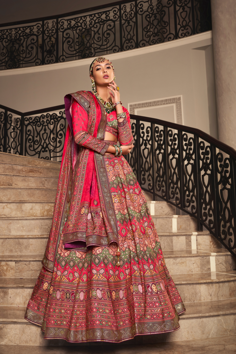 Red Radiance Banarasi Bridal Lehenga with Rich Weaving - LaVante Fashion