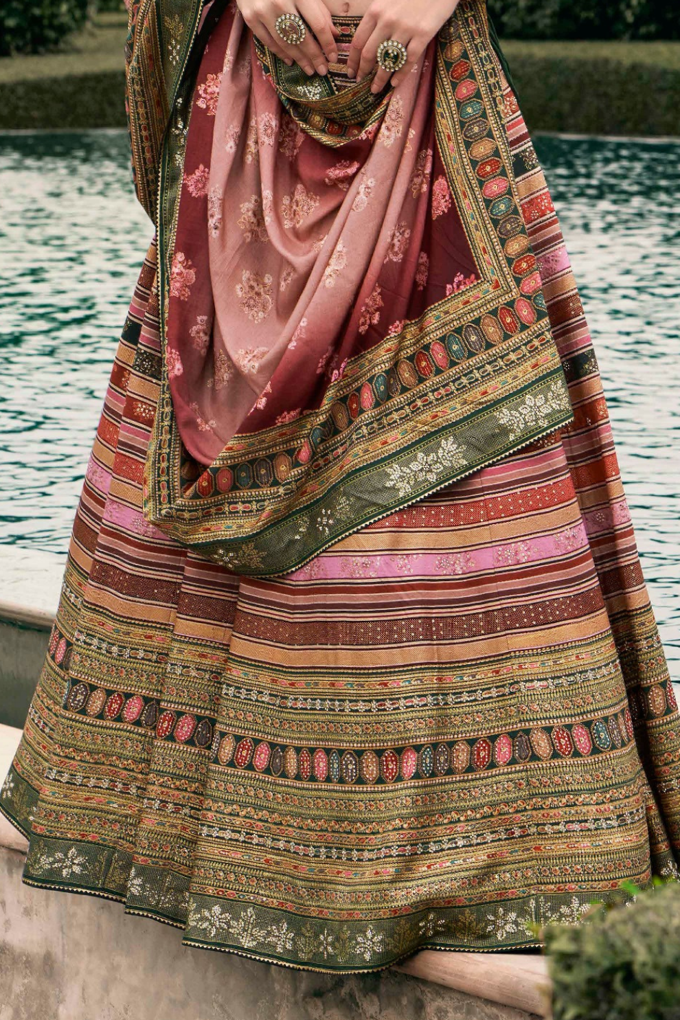 Premium Coral Pink Silk Lehenga Choli - LaVante Fashion