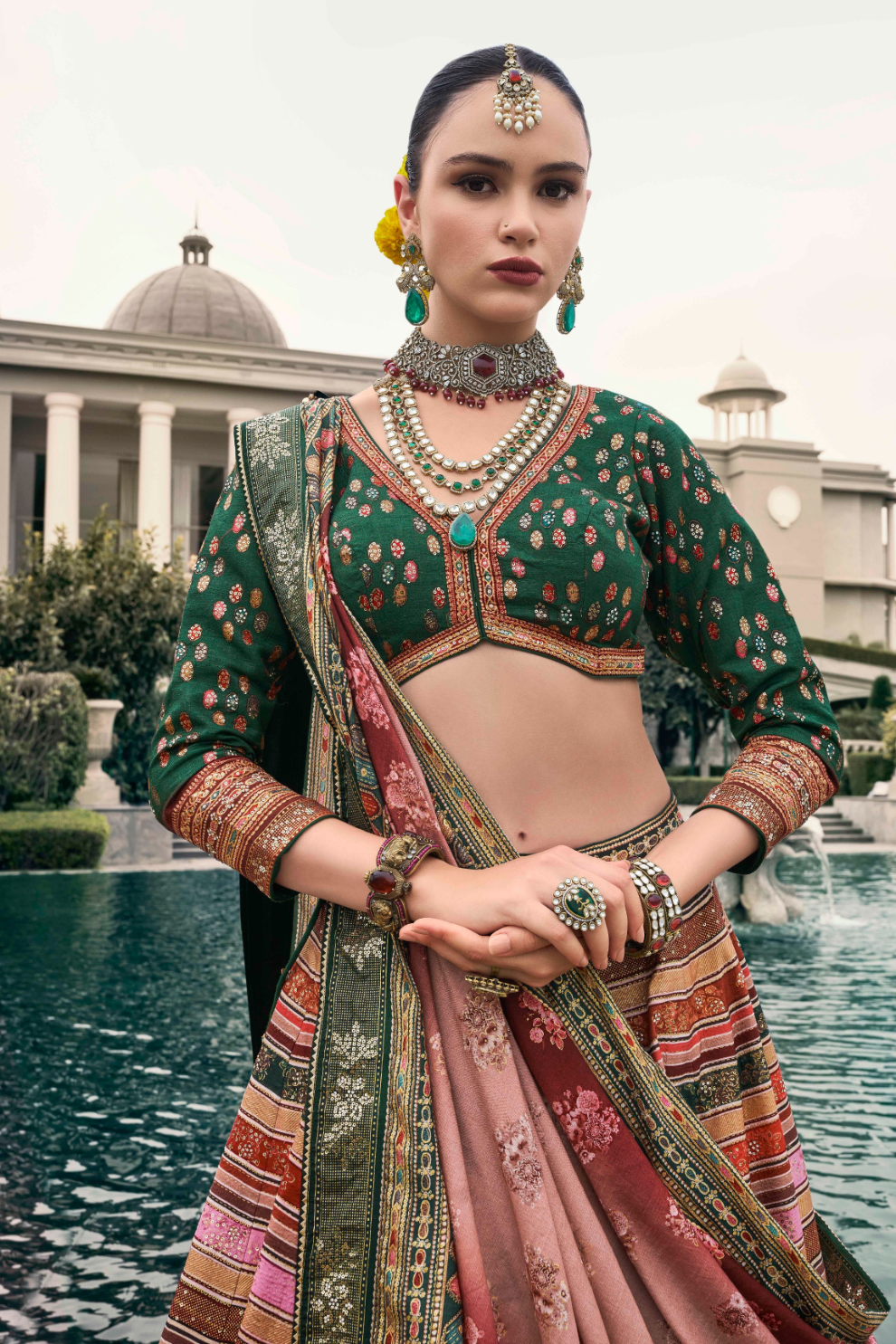 Premium Coral Pink Silk Lehenga Choli - LaVante Fashion