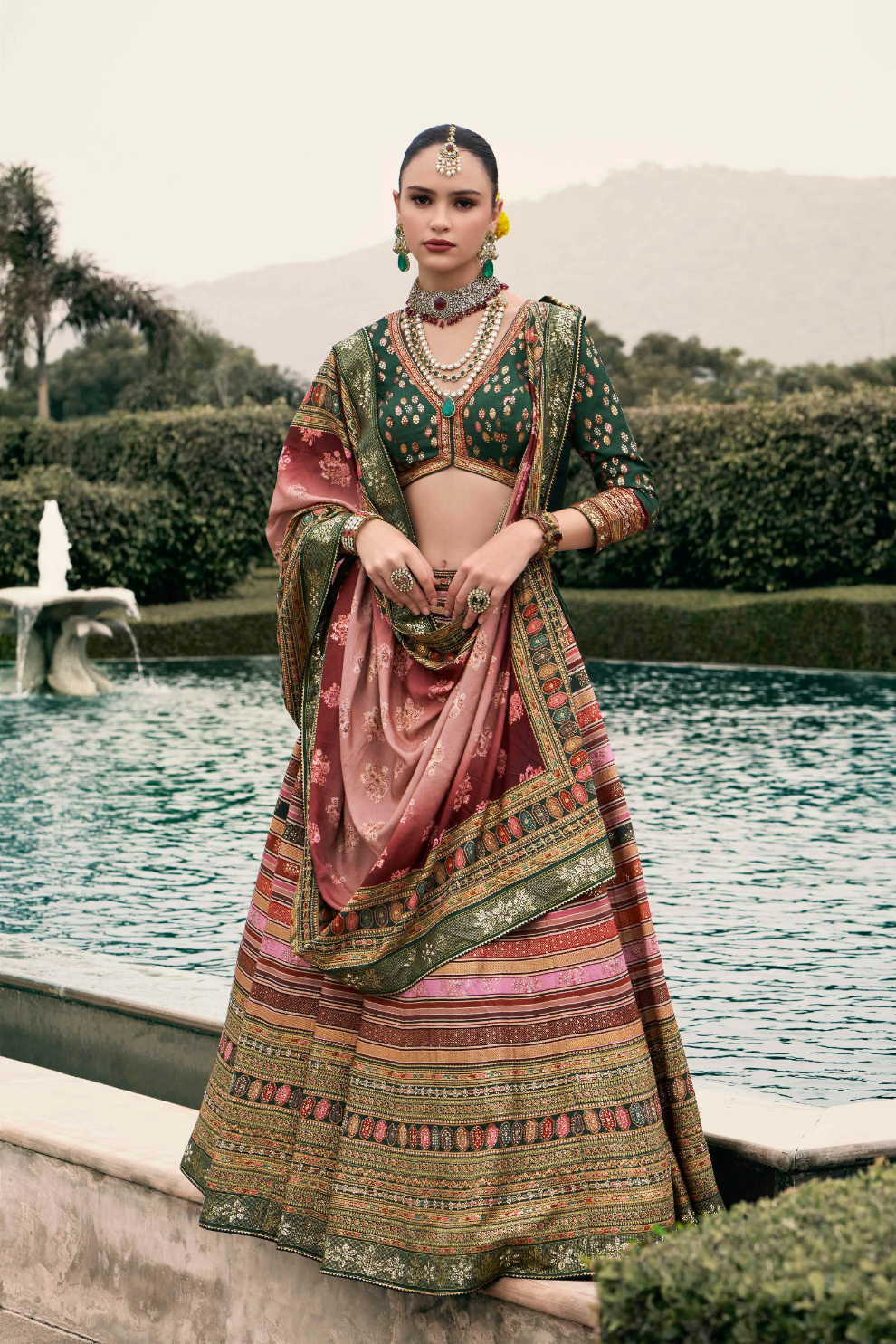 Premium Coral Pink Silk Lehenga Choli - LaVante Fashion