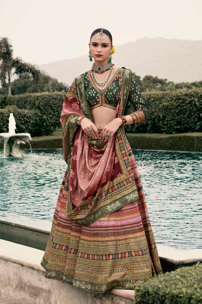 Premium Coral Pink Silk Lehenga Choli - LaVante Fashion