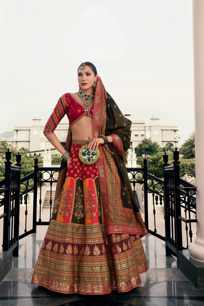 Premium Red Silk Lehenga Choli - LaVante Fashion