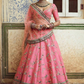 Pink Half Sleeves Art Silk Wedding Lehenga Choli for Elegant Brides