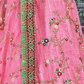Pink Half Sleeves Art Silk Wedding Lehenga Choli for Elegant Brides
