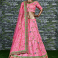 Pink Half Sleeves Art Silk Wedding Lehenga Choli for Elegant Brides