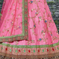 Pink Half Sleeves Art Silk Wedding Lehenga Choli for Elegant Brides