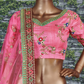 Pink Half Sleeves Art Silk Wedding Lehenga Choli for Elegant Brides