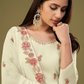 Designer Cream Embroidered Georgette Sharara Suit