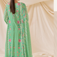 Green Pure Muslin Embroidery Kurta Set with Elegant Design