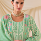 Green Pure Muslin Embroidery Kurta Set with Elegant Design