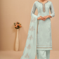 Light Blue Embroidered Georgette Semi-Stitched Suit Set