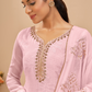 Light Pink Zari Embroidered Georgette Salwar Kameez
