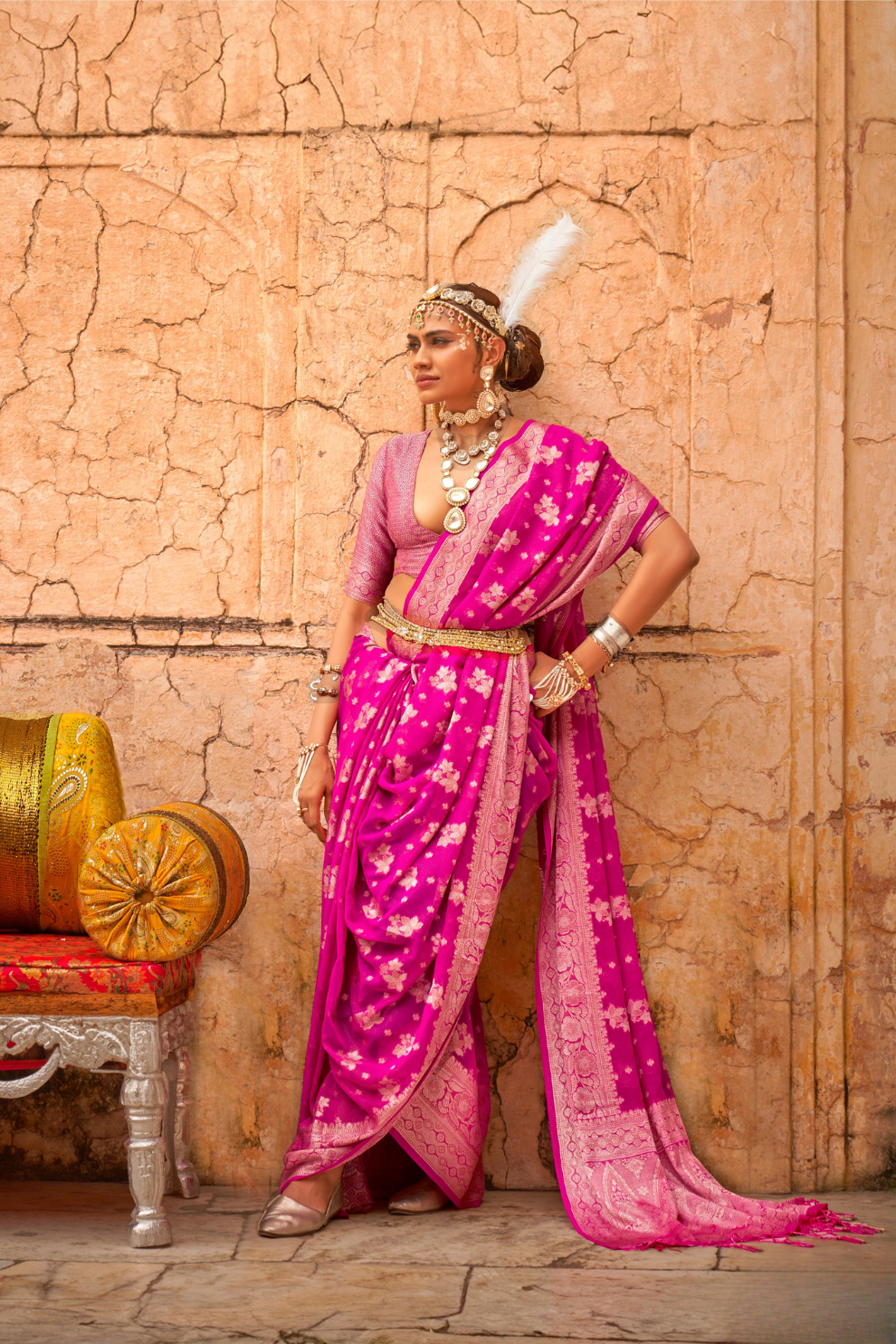 Georgette Saree with Soft Touch Finish and Ethnic Buta Design