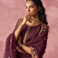 Indo-Western Wine-Colored Straight Kurta Set with Intricate Embroidery