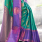 Pure Katan Banarasi Silk Blend Saree with Traditional Weaving