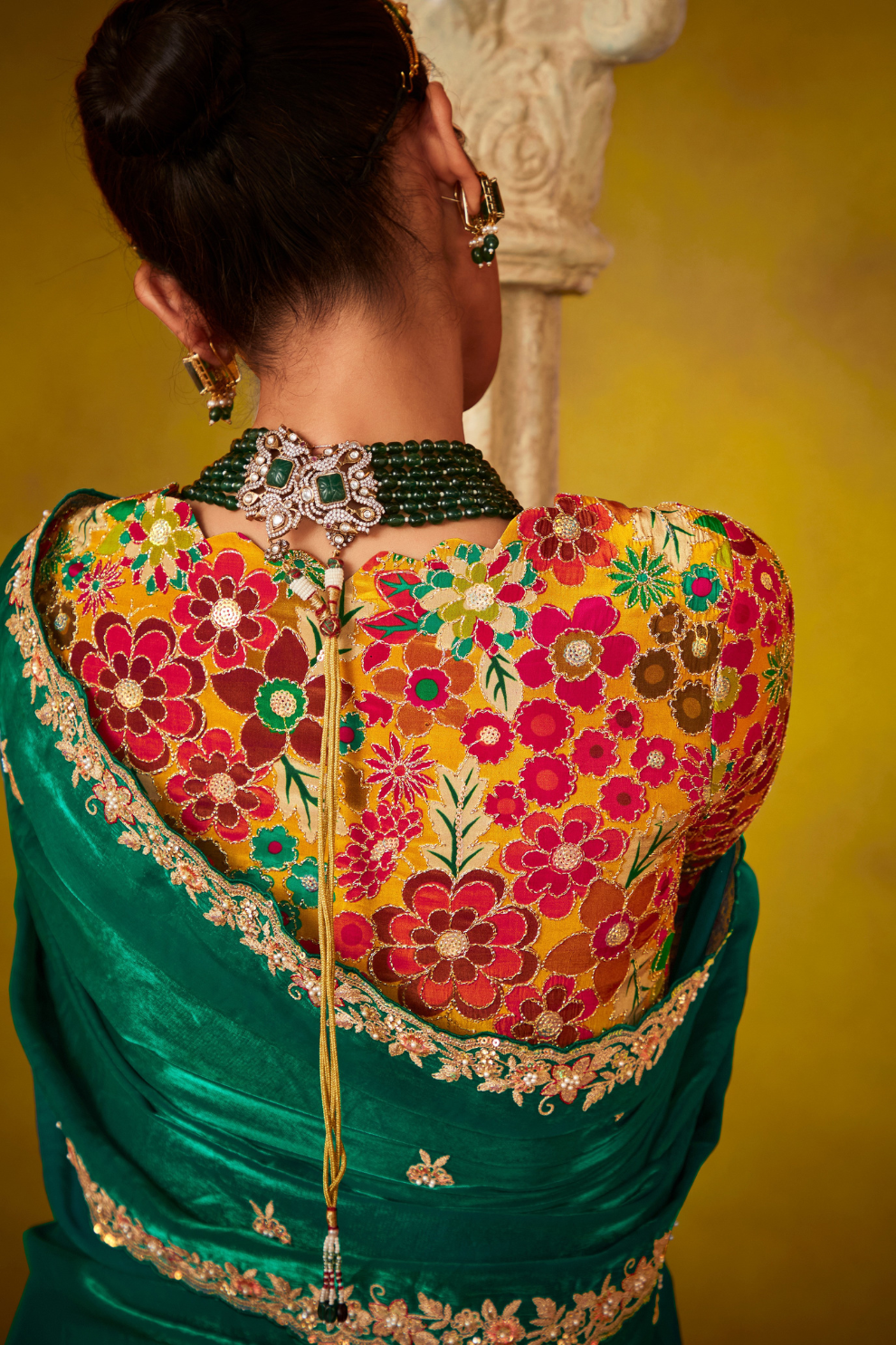 Tissue Silk Embroidered Saree with Sequins and Beads Work