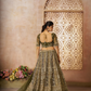 Elegant Bridal Lehenga Featuring Delicate Thread Embroidery