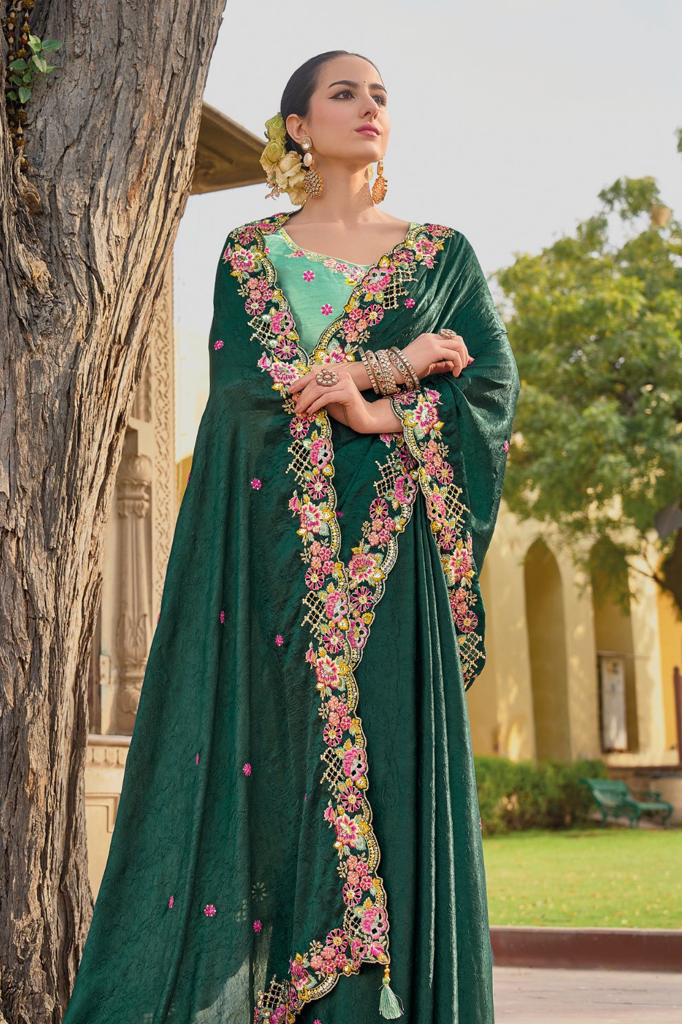 Whispers of Elegance in Fancy Tissue Organza Silk Drape