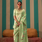 Elegant Handwoven Linen Saree with Subtle Weaving